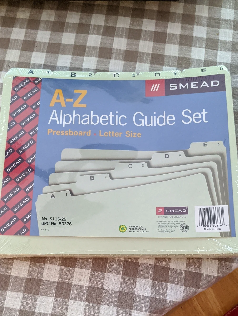 Smead Alphabetic Top Tab Indexed File Guide Set, 1/5-Cut Top Tab, A to Z, 8.5x11